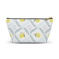 Lemon Tile Accessory Pouch w T-bottom in Aqua